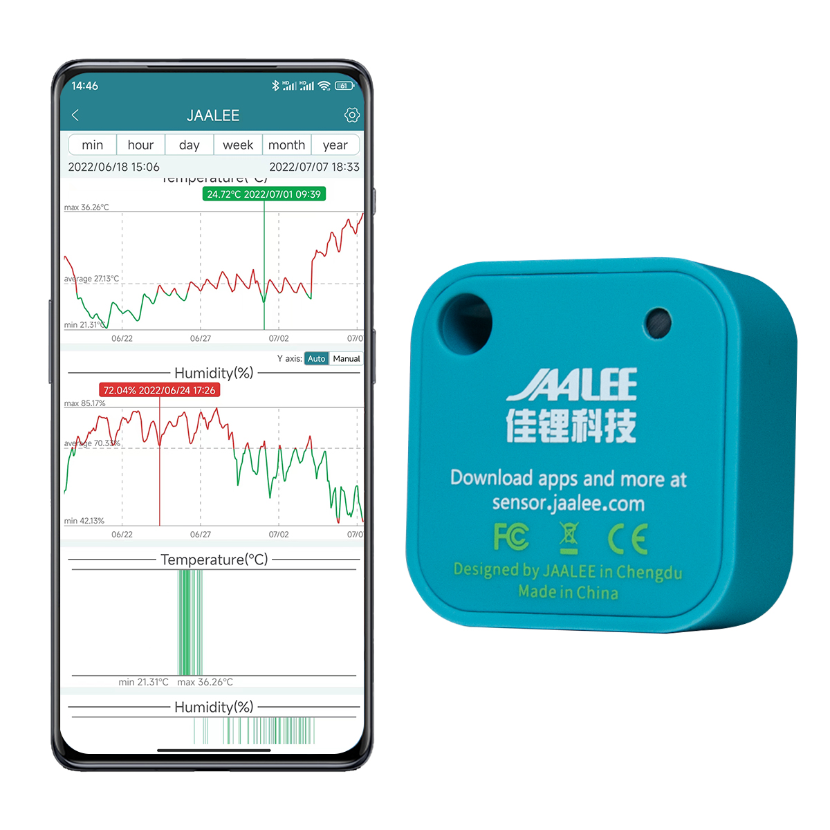 Jaalee-温度,湿度,高温計,冷蔵庫のクーラー用の湿度セ - Digital Hygrometer Probe のレビューと価格